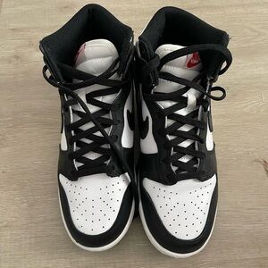 Nike Dunks- high top black and white panda- women’s size 7.5 like new